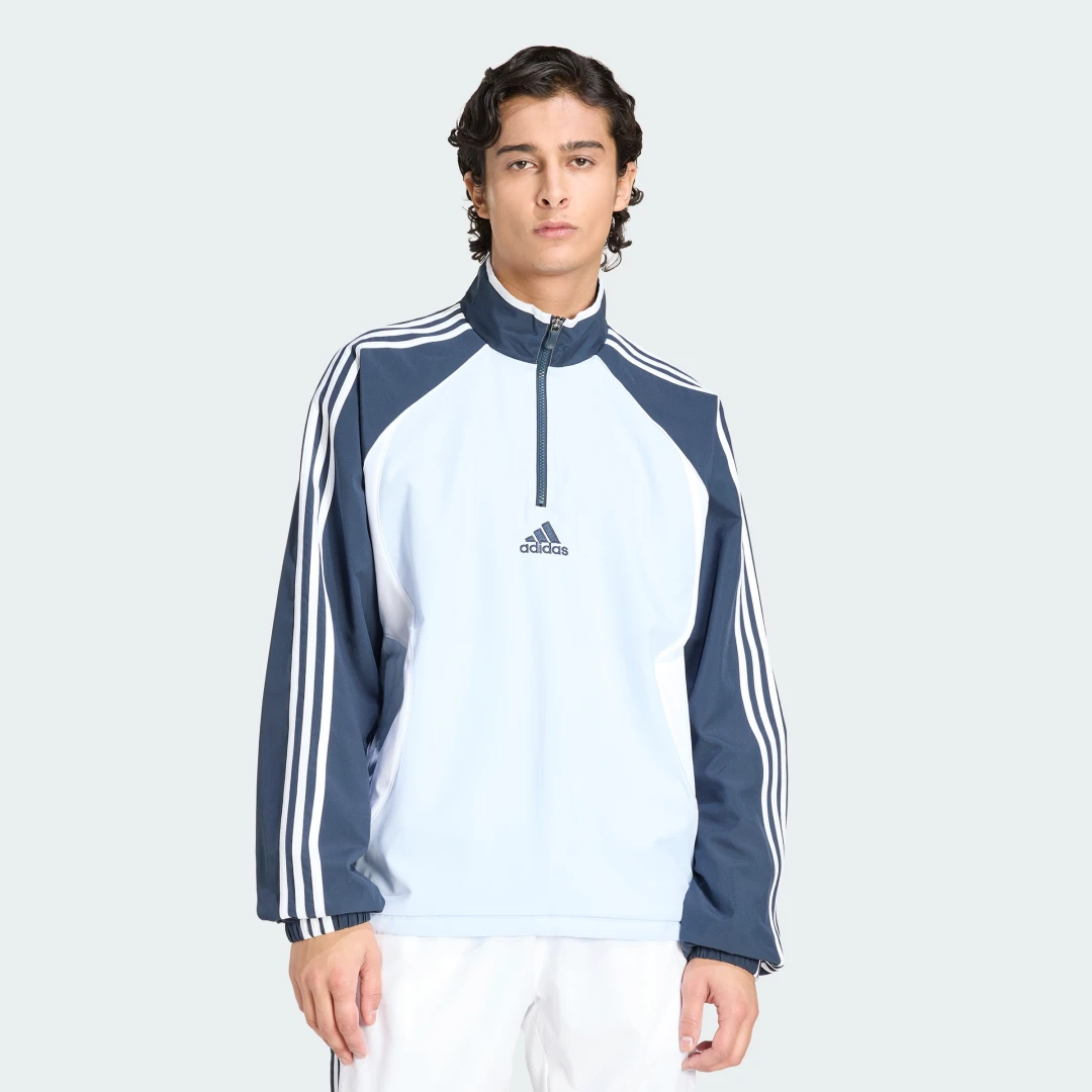 Detalle de Sudadera con cremallera Teamgeist de Adidas — azul, hasta el pecho