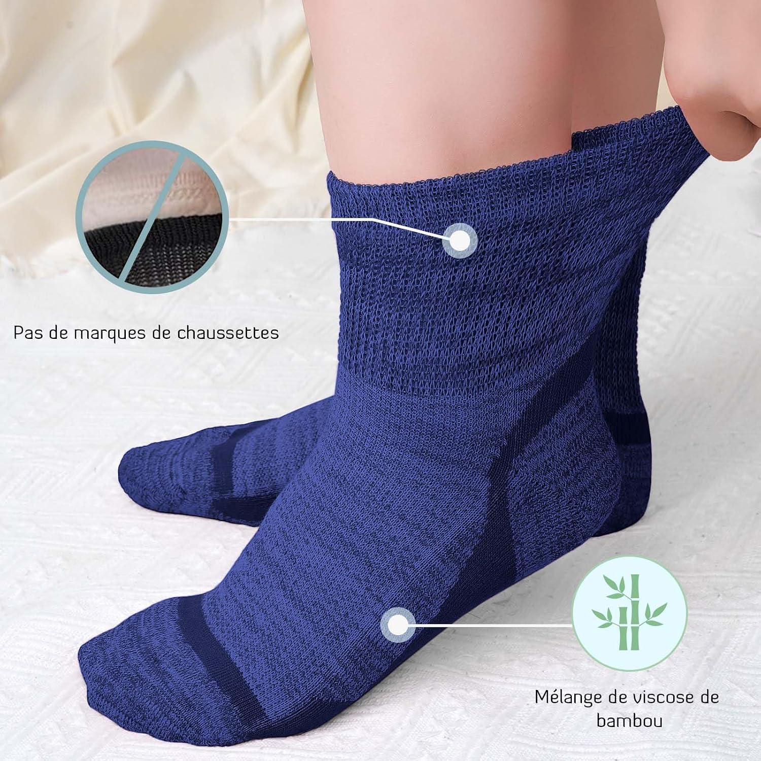 Thumbnail 4 de LOFIR Chaussettes Diabétiques en Bambou 39-46