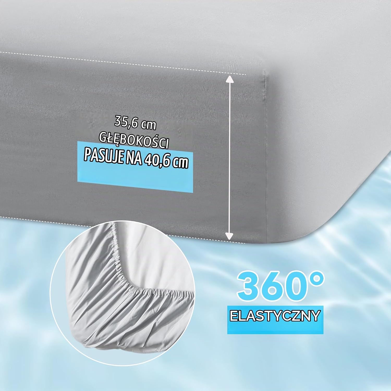 Thumbnail 3 de Comfort Spaces King – chłodzący zestaw prześcieradeł CoolMax, szary, do materaca do 40 cm