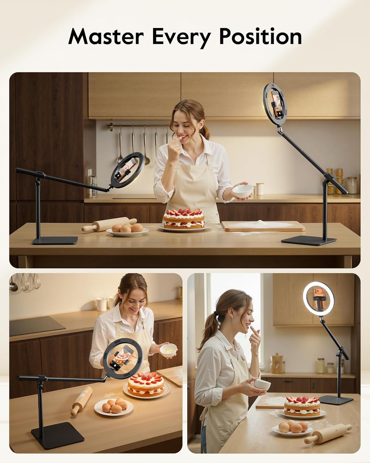 Detalle 2 de LUXSURE Ring Light for Desk with Stand