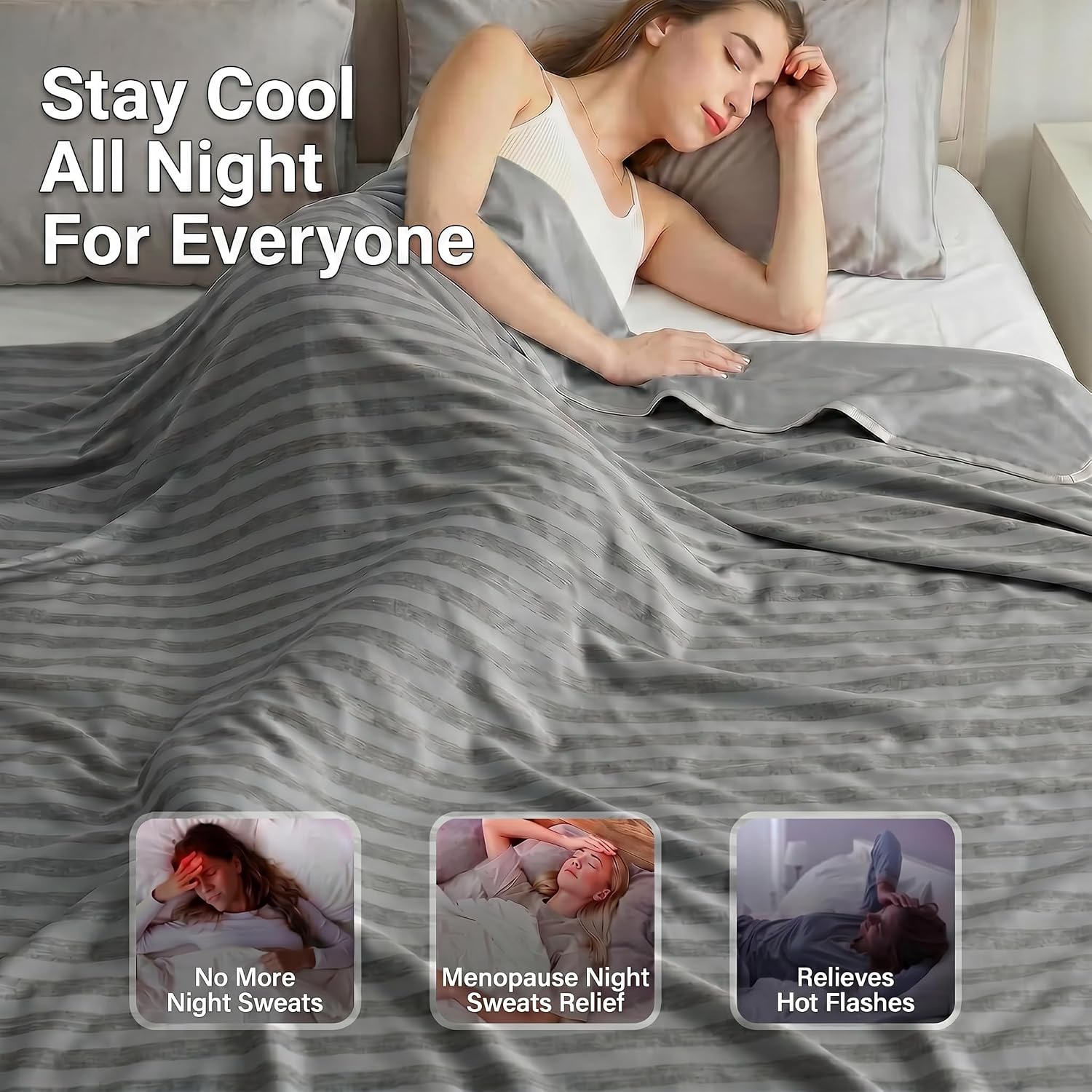 Detalle de Guohaoi Cooling Blanket (90"x90" Queen) for Hot Sleepers and Night Sweats