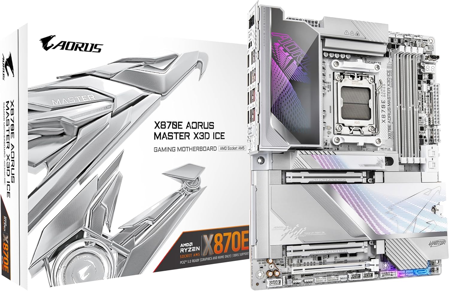 GIGABYTE X870E AORUS Master X3D ICE Mainboard für AMD Ryzen 9000 (AM5)