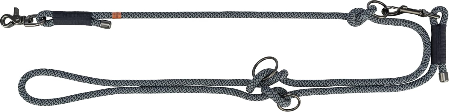 Detalle de TRIXIE Laisse V Soft Rope M-L, 2 m / 10 mm, Rose – Laisse réglable en corde tressée pour chiens moyens et grands