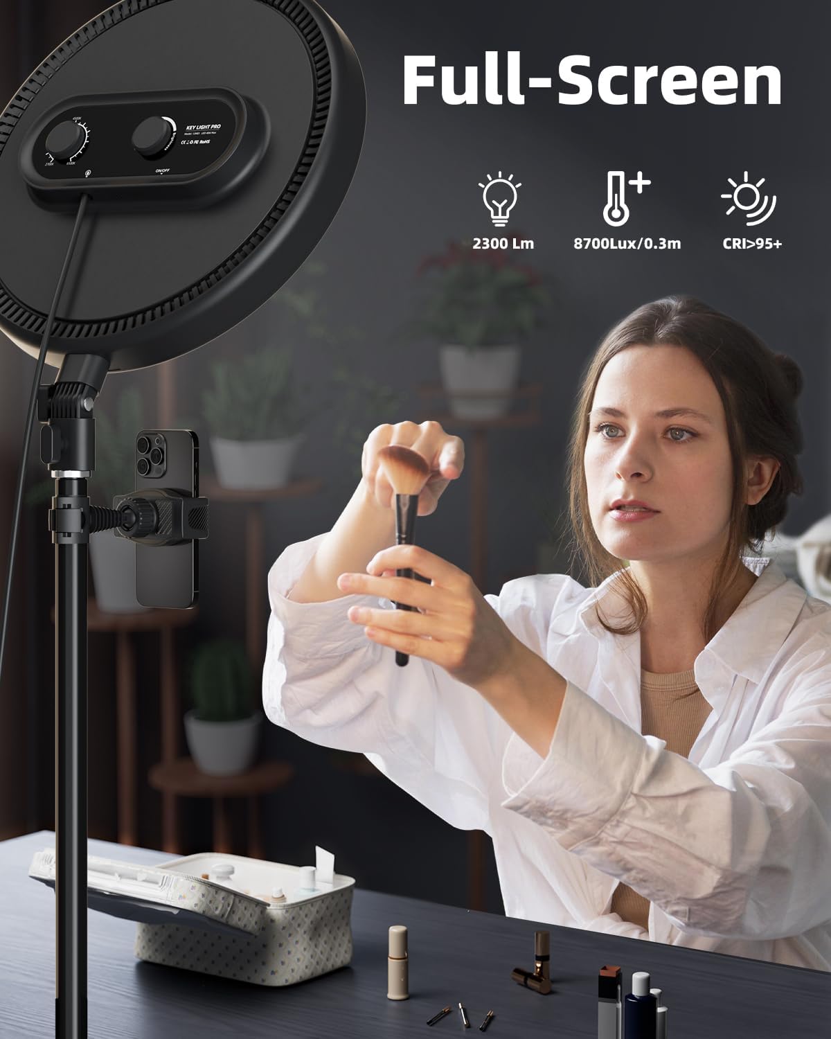 Thumbnail 1 de TODI Large Ring Light with 79" Stand – 6500K Full-Screen LED Ring Light for TikTok, YouTube, Makeup & Photography