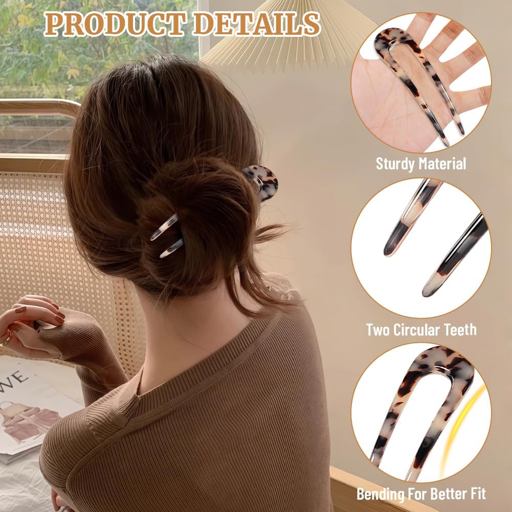 Thumbnail 2 de Aucuu 4 pezzi Forcine per Capelli – Set di mollette a forma U per acconciature eleganti