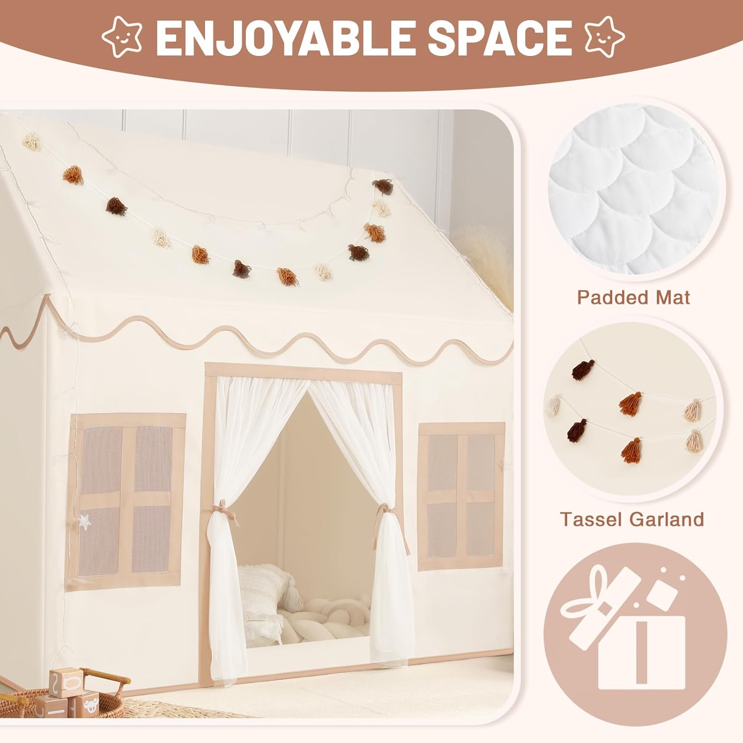 Thumbnail 1 de Wilwolfer Kids Play Tent 67.5×97×107.5 cm