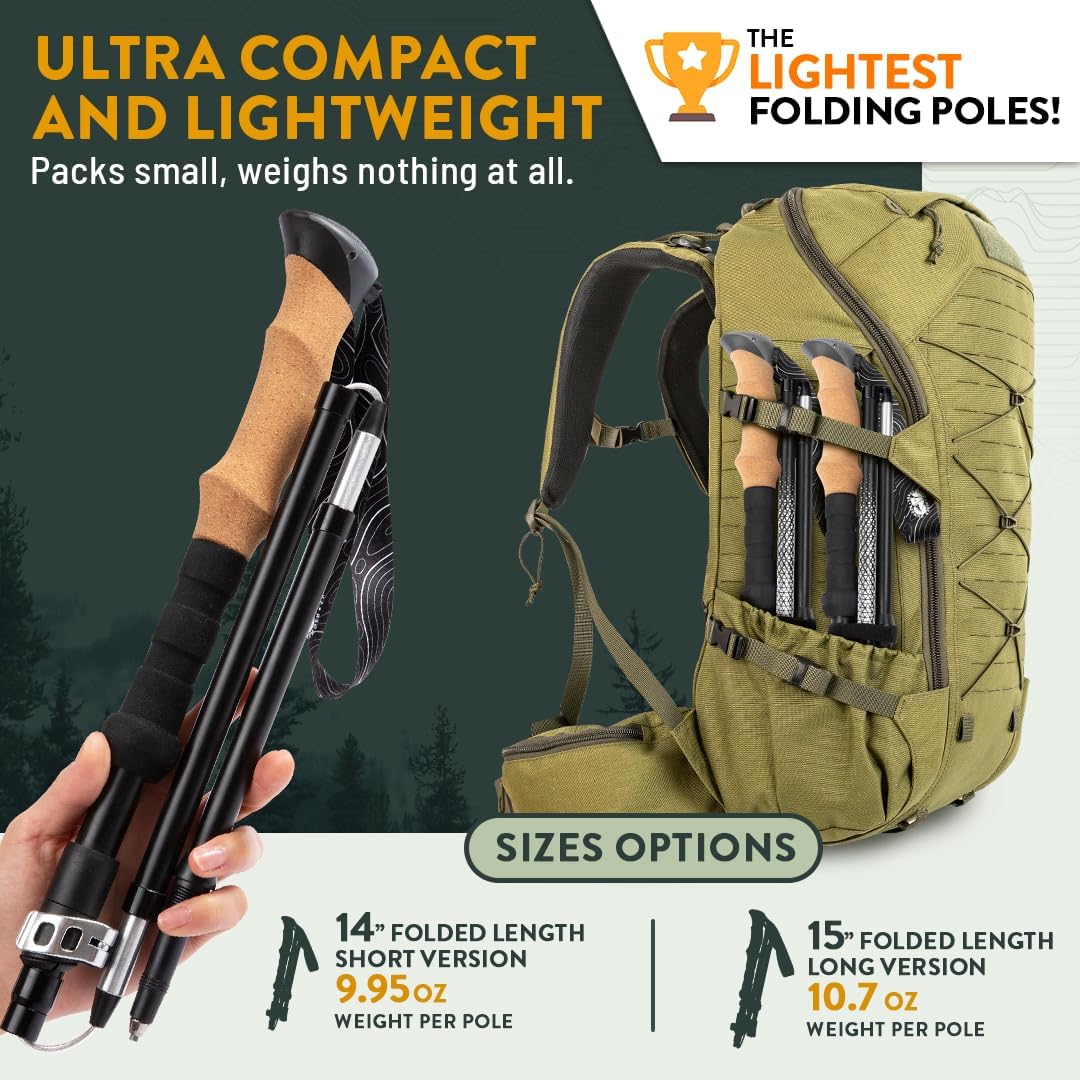 Thumbnail 1 de USA Brand Premium Foldable Hiking Poles — Adjustable, Lightweight