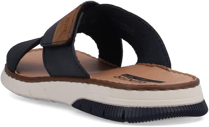 Detalle de Rieker Herren Pantoletten 25283 – bequeme Slipper mit robuster Passform