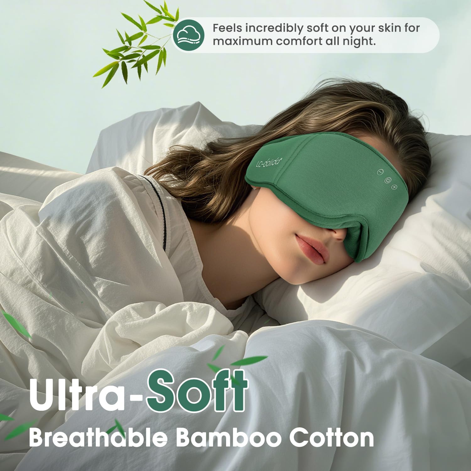 Detalle de LC-dolida Bamboo Sleep Mask Headphones Bluetooth 5.4 😴