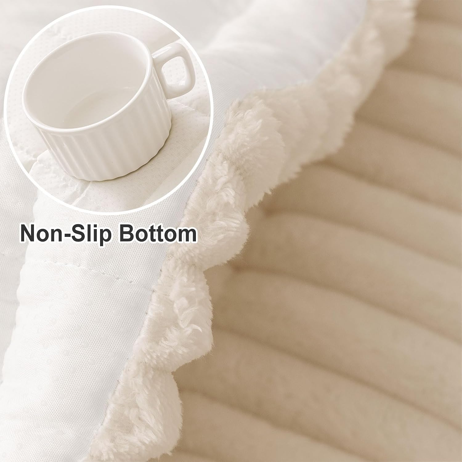 Detalle 2 de hyha Washable Non-Slip Plush Couch Covers for Dogs (Apricot, 27.6" x 59")