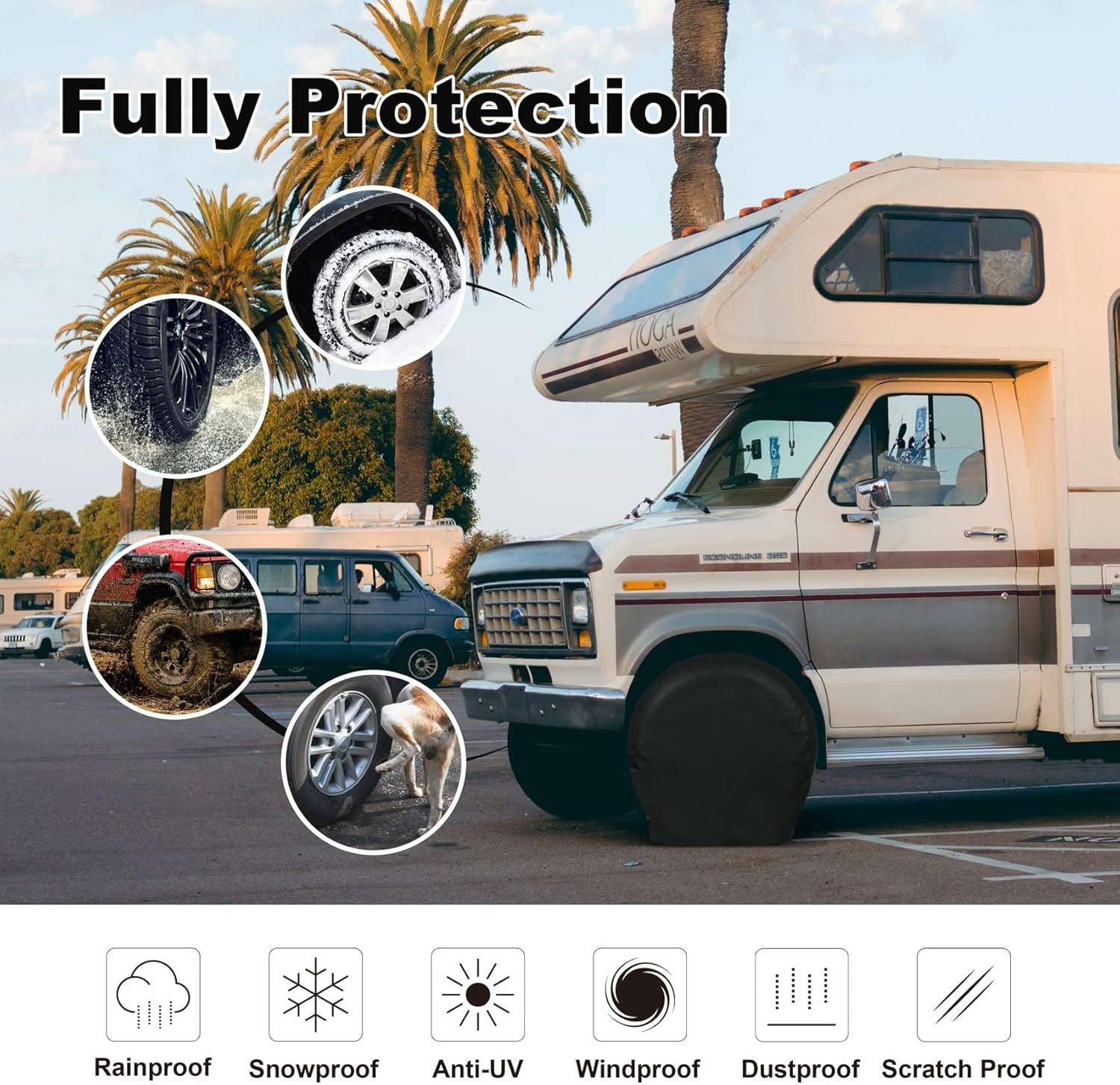 Thumbnail 4 de Explore Land Tire Covers 4 Pack 29-31.75 in 🛻