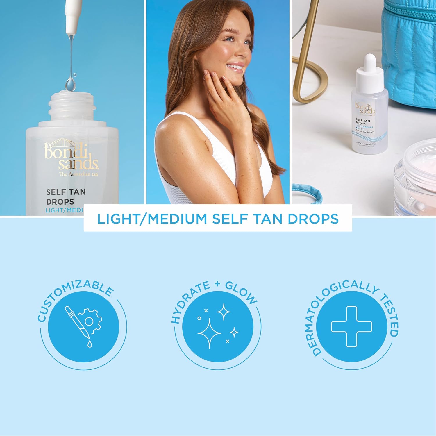 Detalle 2 de Bondi Sands Face Drops Light/Medium da 30 ml