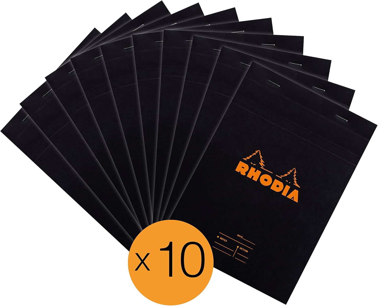 Thumbnail 1 de RHODIA 164009Cpack Bloc-Notes Agrafé Meeting N°16 Black - A5 (Lot de 10 blocs)