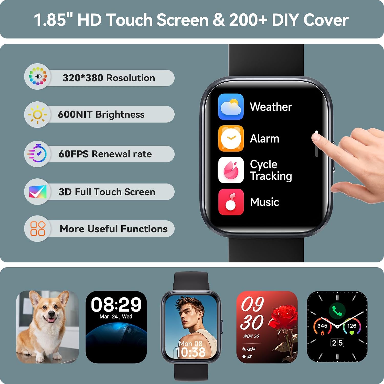 Thumbnail 4 de aeac Smart Watch 1.8in HD touchscreen