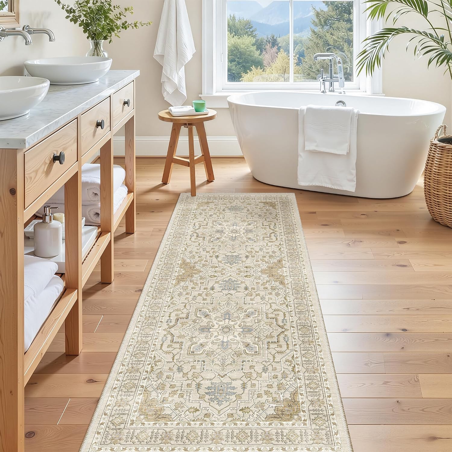 Detalle de Madane Hallway Runner Rug 2'x5' washable