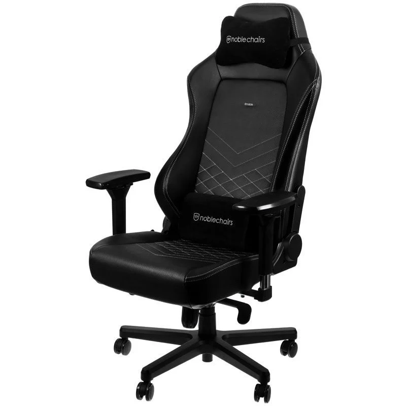 Thumbnail 1 de noblechairs Hero Silla Gaming de Cuero PU Negra/Blanca con soporte lumbar ajustable