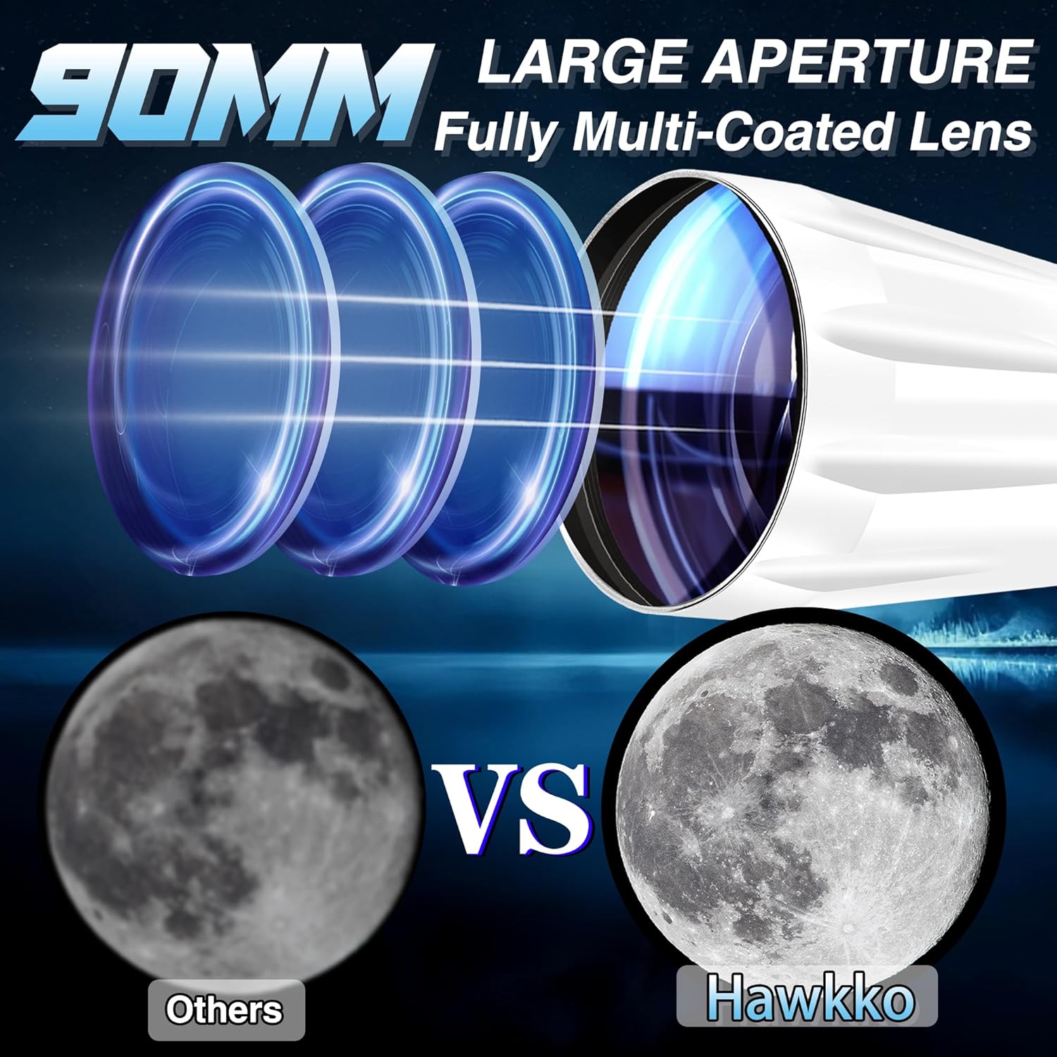 Thumbnail 1 de 90mm Aperture 900mm Refractor Telescope for Adults