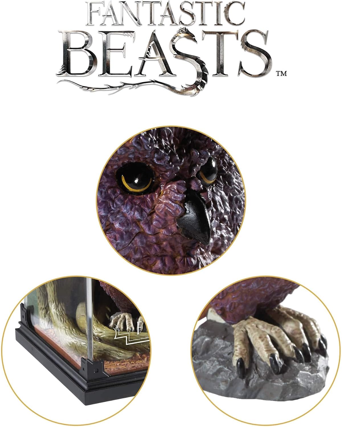 Detalle 1 de The Noble Collection NN5258 – miniaturowa figurka sowy Fantastic Beasts