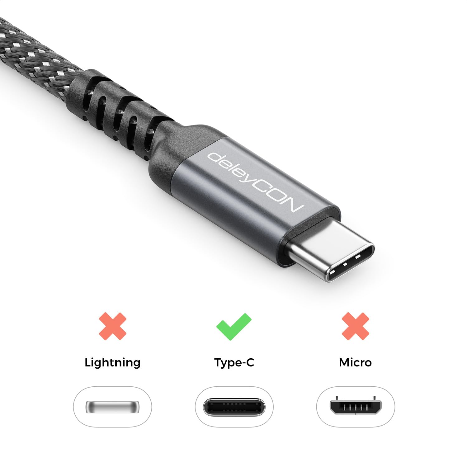Thumbnail 3 de deleyCON USB-A zu USB-C Kabel 1 m – USB 3.0, 5 Gbit/s, Nitro-Ladung bis 18W