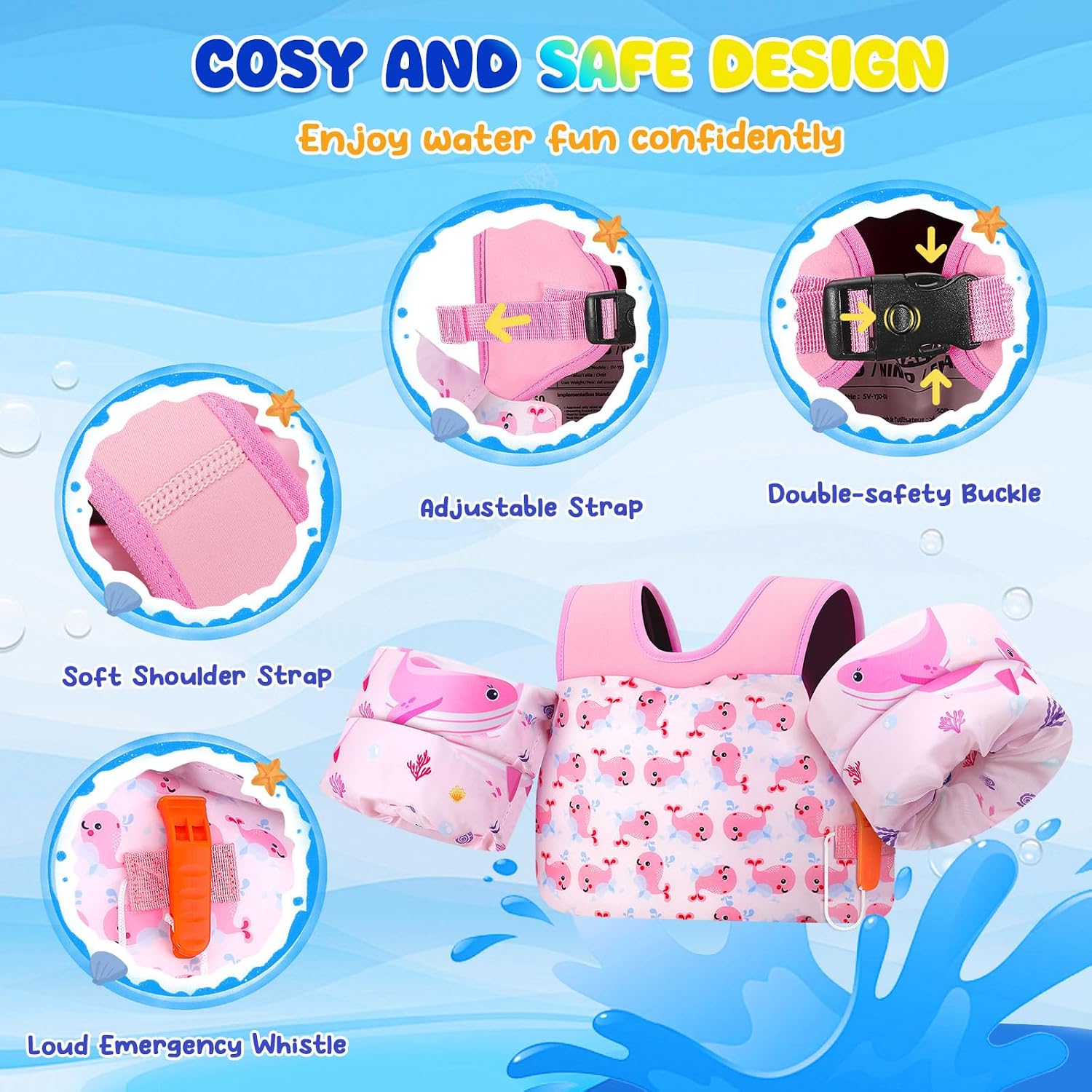 Thumbnail 3 de MoKo Toddler Swim Vest with Arm Floaties (13–30 lbs / 20–50 lbs / 22–66 lbs)