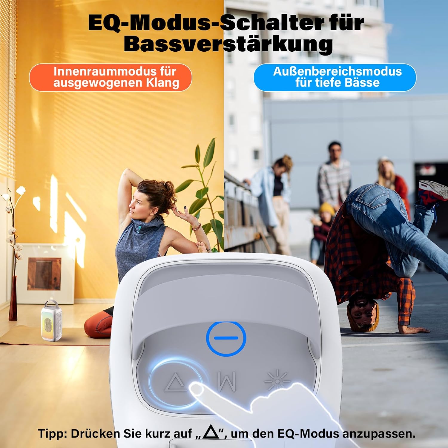 Detalle de Bobtot Tragbarer Bluetooth-Lautsprecher mit Karaoke-Funktion – 16 Stunden Akku, Mikrofone inklusive
