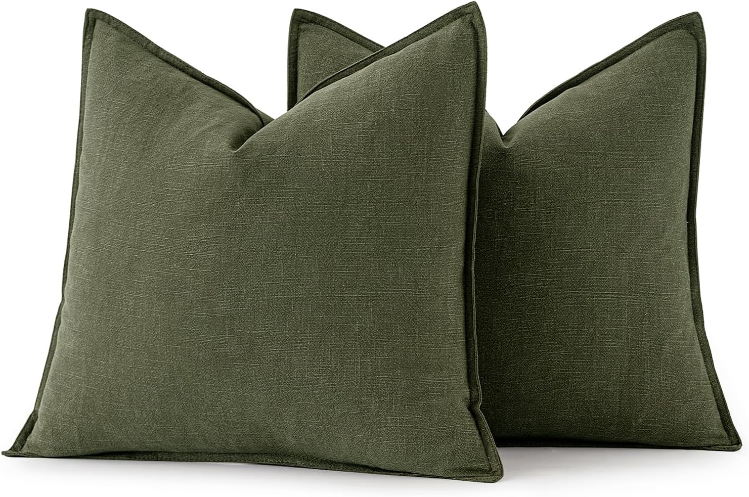 Detalle de MIULEE Linen-Blend Pillow Covers, 18 x 18 Inch