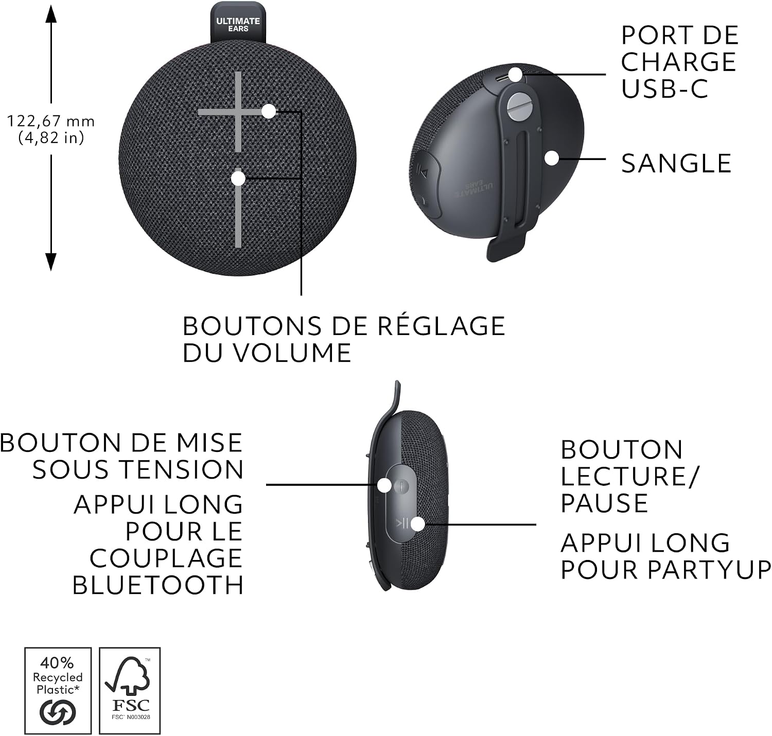 Thumbnail 6 de Ultimate Ears MINIROLL Enceinte Bluetooth 40 m
