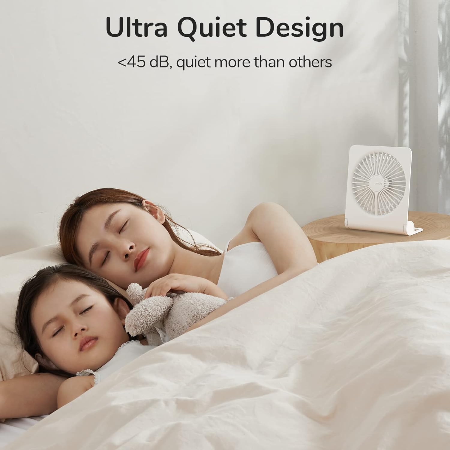 Thumbnail 3 de JISULIFE Piccolo ventilatore da scrivania Piccolo, USB ricaricabile 4500 mAh con rotazione 160° (bianco)