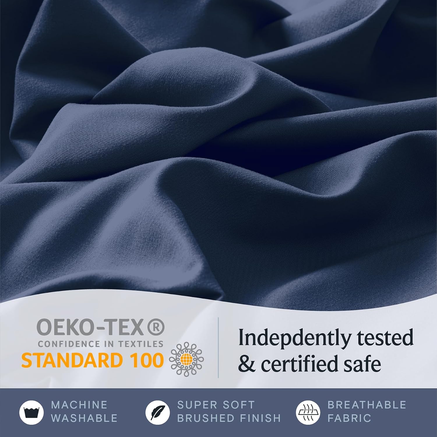 Detalle de LuxClub 4 PC Queen Sheet Set — Breathable, Deep Pocket, Wrinkle-Free Microfiber Luxury