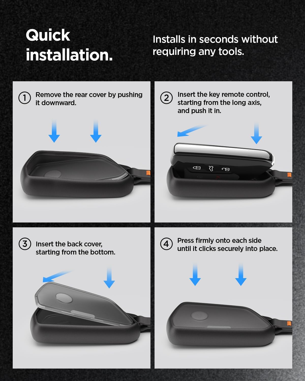 Thumbnail 5 de Spigen coque de clé pour Volkswagen – étui TPU antichoc avec mousqueton et sangle (1 pièce), noir