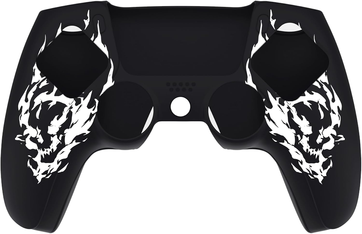 Detalle 2 de PlayVital Design for PS5 Controller Skin Cover with Charging Station (Pure Series, Carving Fire Skull)