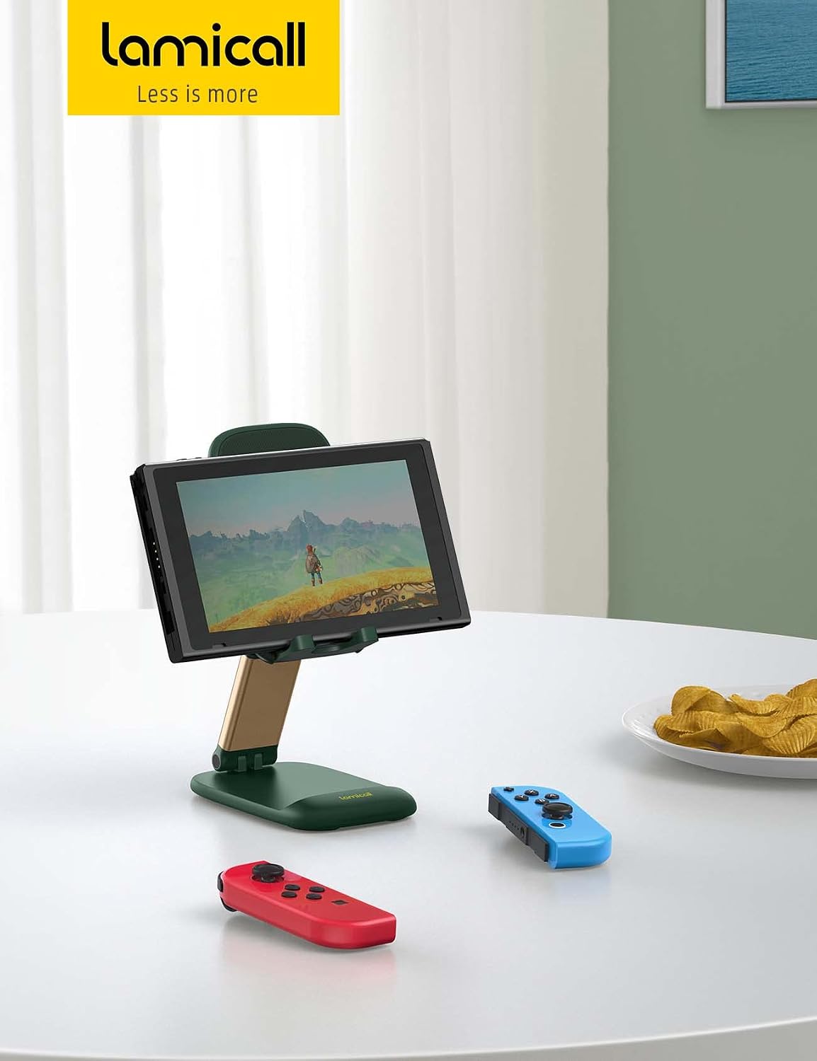 Thumbnail 6 de Lamicall Adjustable Phone Stand for Desk (Foldable) in Green – Height & Angle Adjustable for 4–8 inch phones