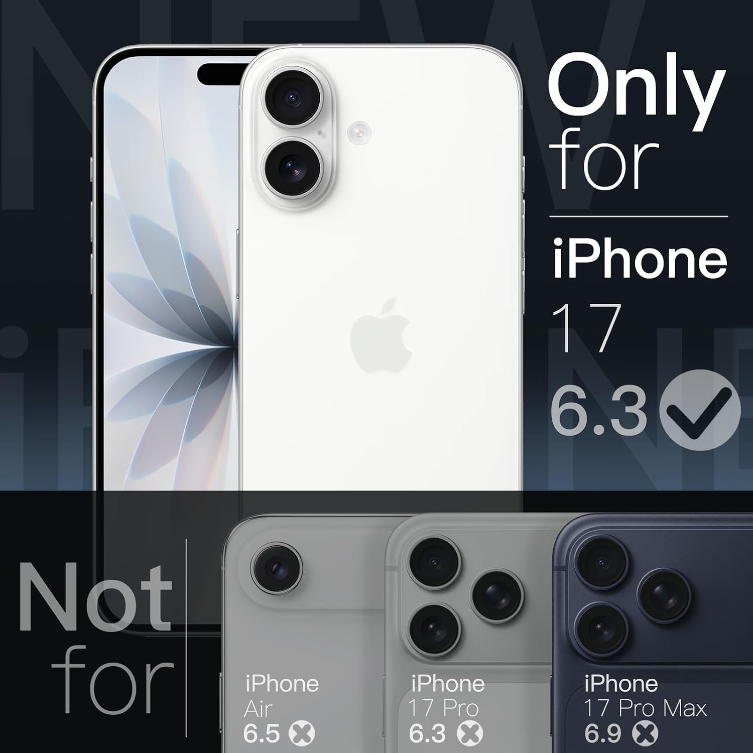 Detalle 2 de JETech tunt skal för iPhone 17, klart med upphöjda kamerakanter