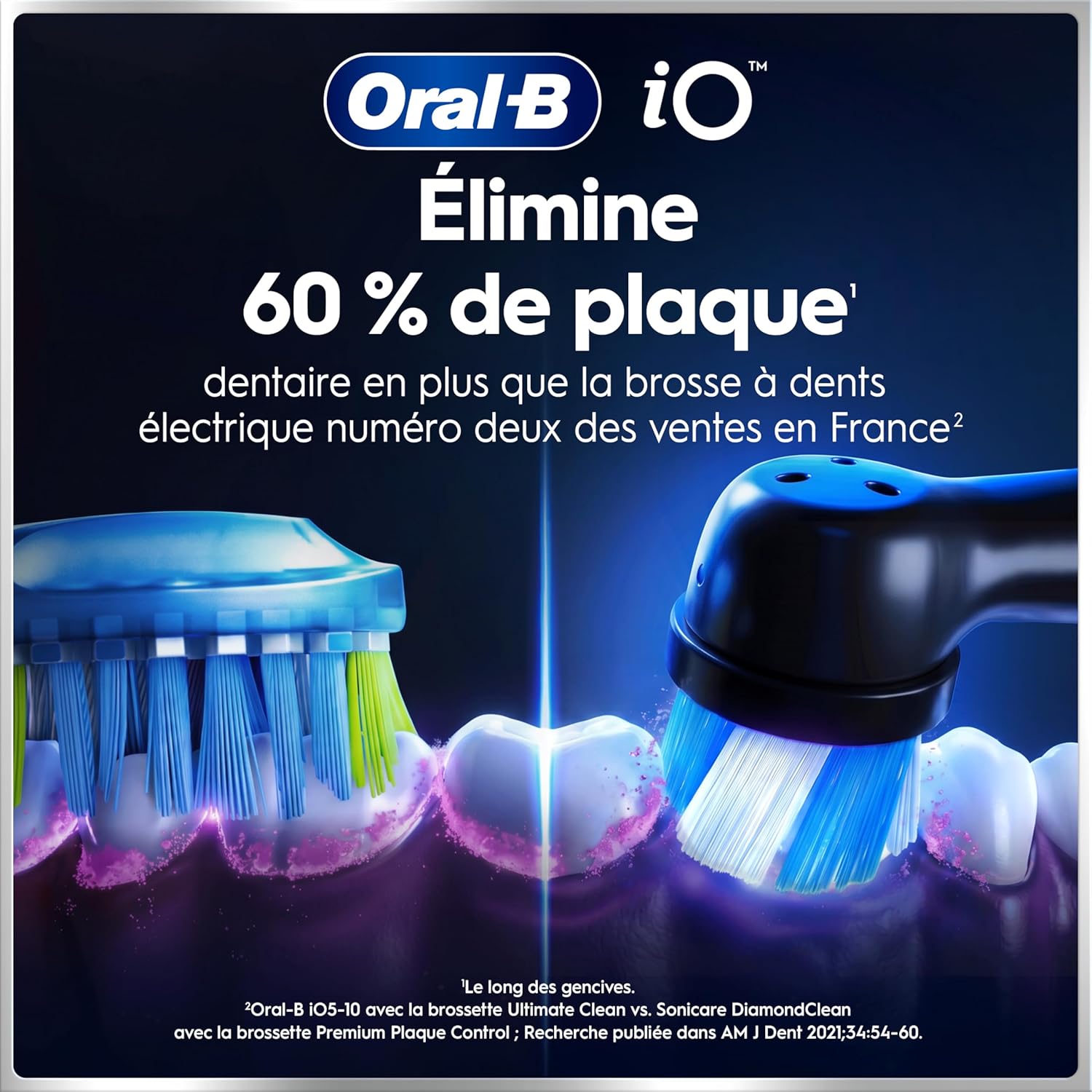 Thumbnail 5 de Oral-B iO 6 Duo – brosse à dents électrique avec 5 modes, 3 brossettes, capteur de pression et étui (Noire et Rose)