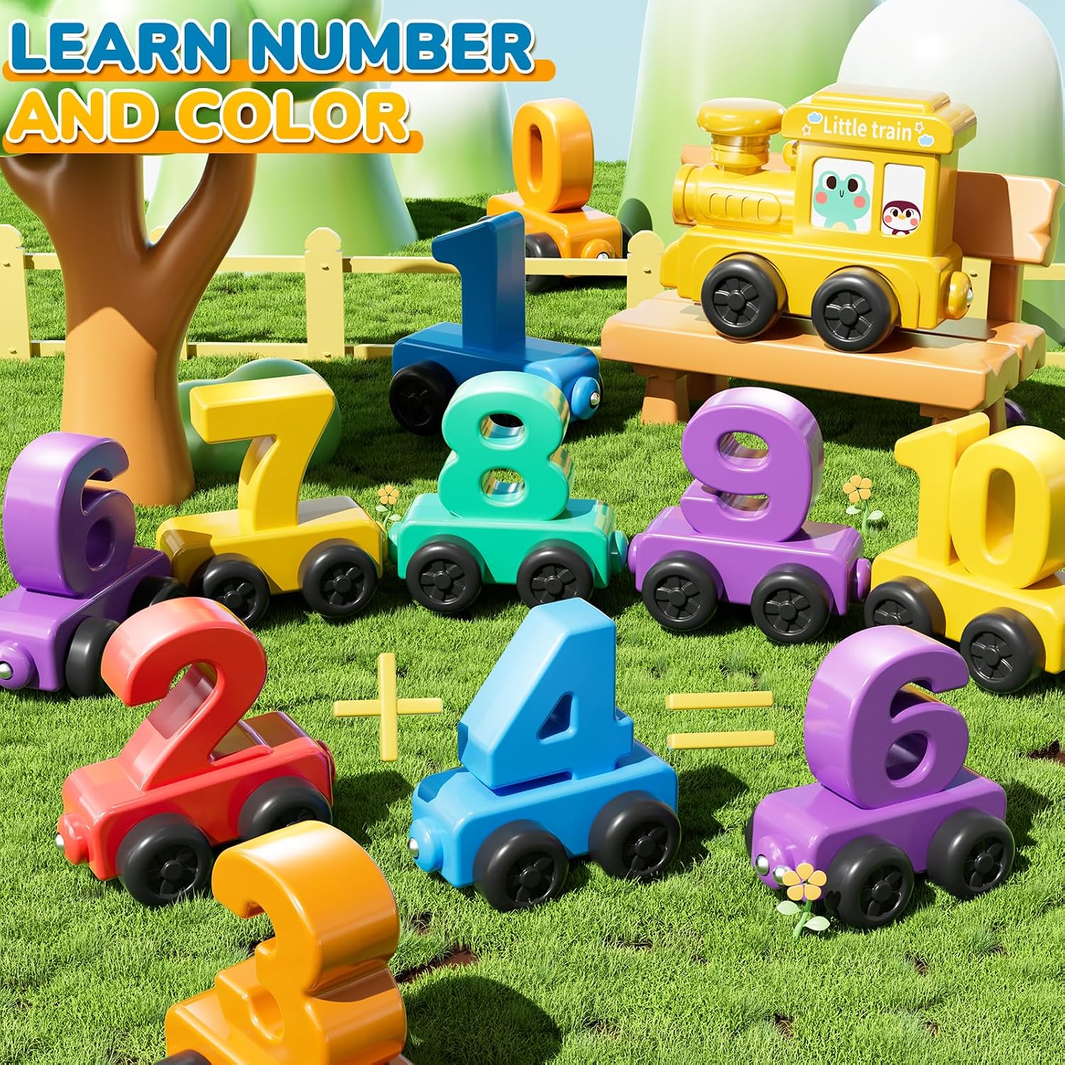 Detalle de JUKUDAHU Magnet Number Train Set for Toddlers (Ages 1–4) – Counting & Color Sorting Train Toy