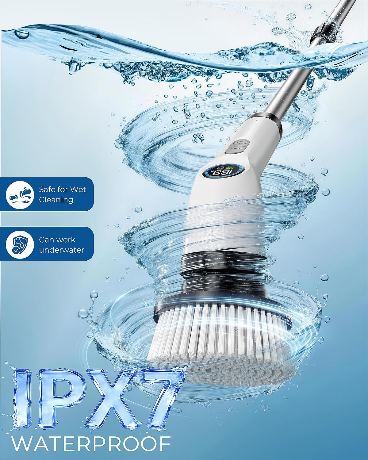 Detalle de Electric Spin Scrubber with Upgraded Battery and 7 Heads — Rechargeable Cordless Deep Cleaning for Bathrooms, Tile, and More