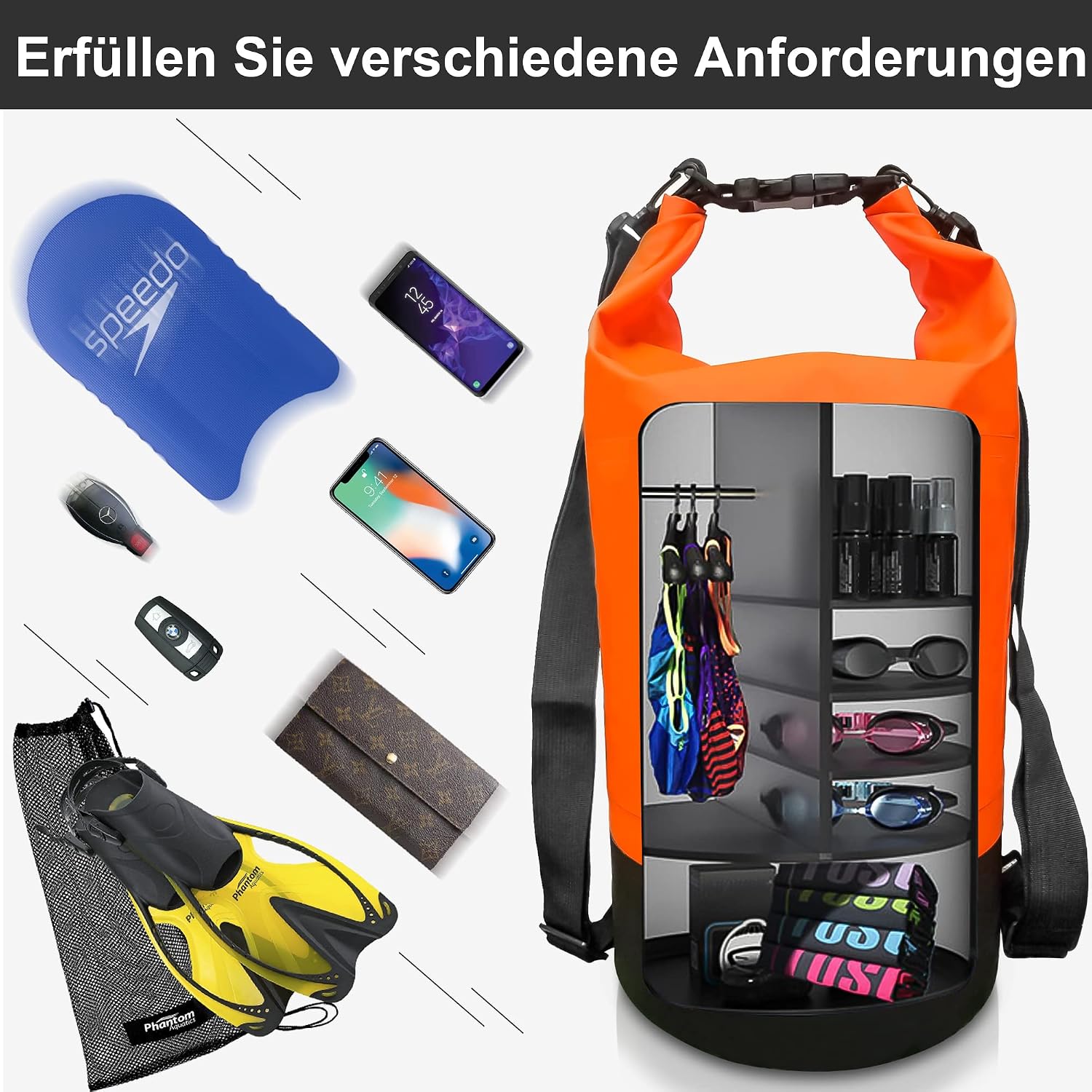 Detalle de Blackace arteesol Borsa Impermeabile 5L/10L/20L/30L with Doppia Tracolla – Zaino Stagno per Attività Outdoor