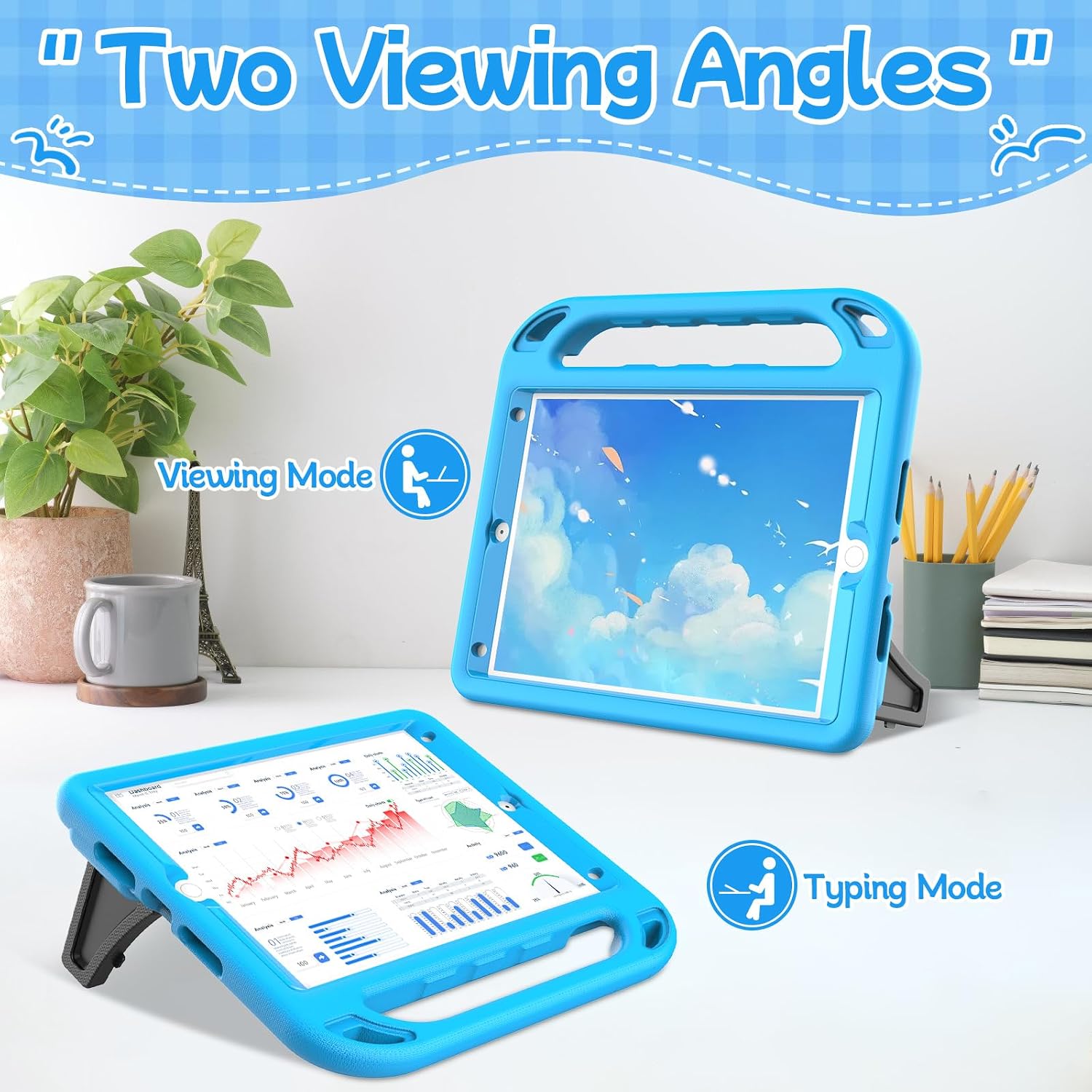 Detalle de SINSO Kids Case for iPad 9th Gen / 8th Gen / 7th Gen 10.2in with Built-in Screen Protector