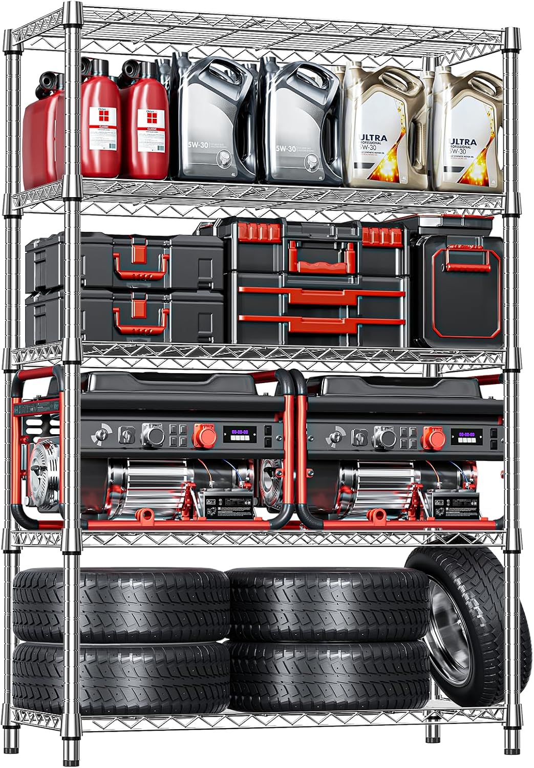 Thumbnail 6 de IZEUK Linked Storage Racks 4-Tier Adjustable Shelving