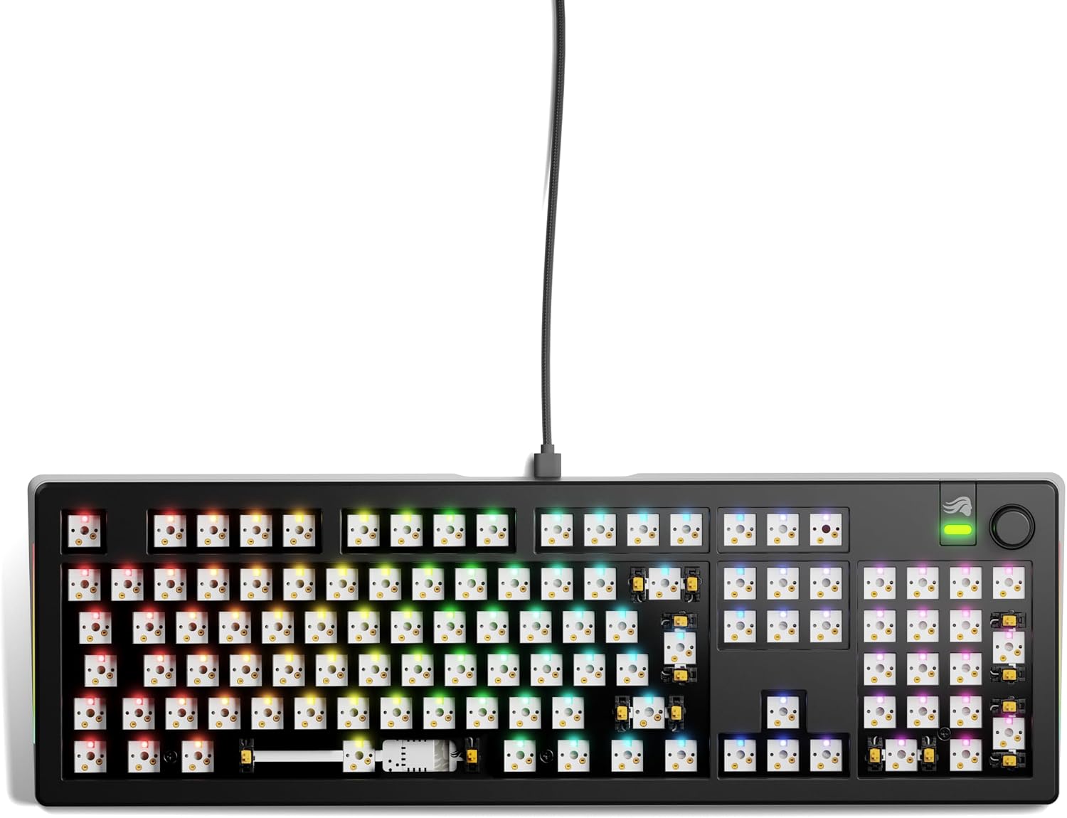 Detalle de GLORIOUS GMMK 2 Full Size (96%) Barebones Keyboard Frame, White, RGB