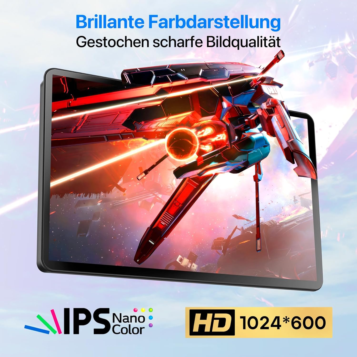 Detalle de ROADOM 7" Touchscreen Monitor für Raspberry Pi IPS 1024×600 FHD Display mit Gehäuse