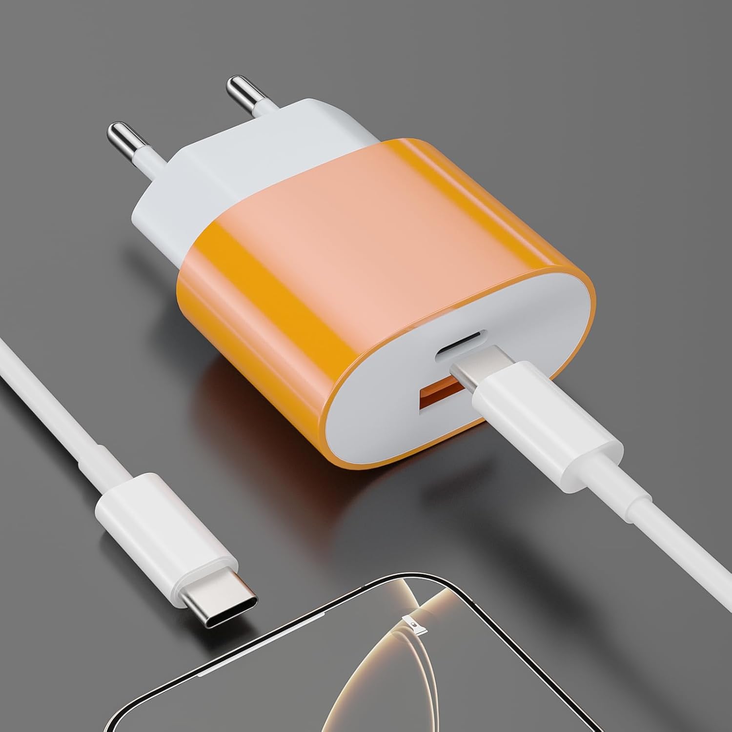 Thumbnail 1 de Caricabatterie rapido da 25W con cavo da 1,8 m – doppia porta USB-C/USB-A