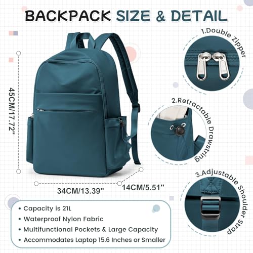 Detalle 2 de HYC00 Mochila Casual para Mujer con Portátil 14" – 21 L, Azul Eléctrico