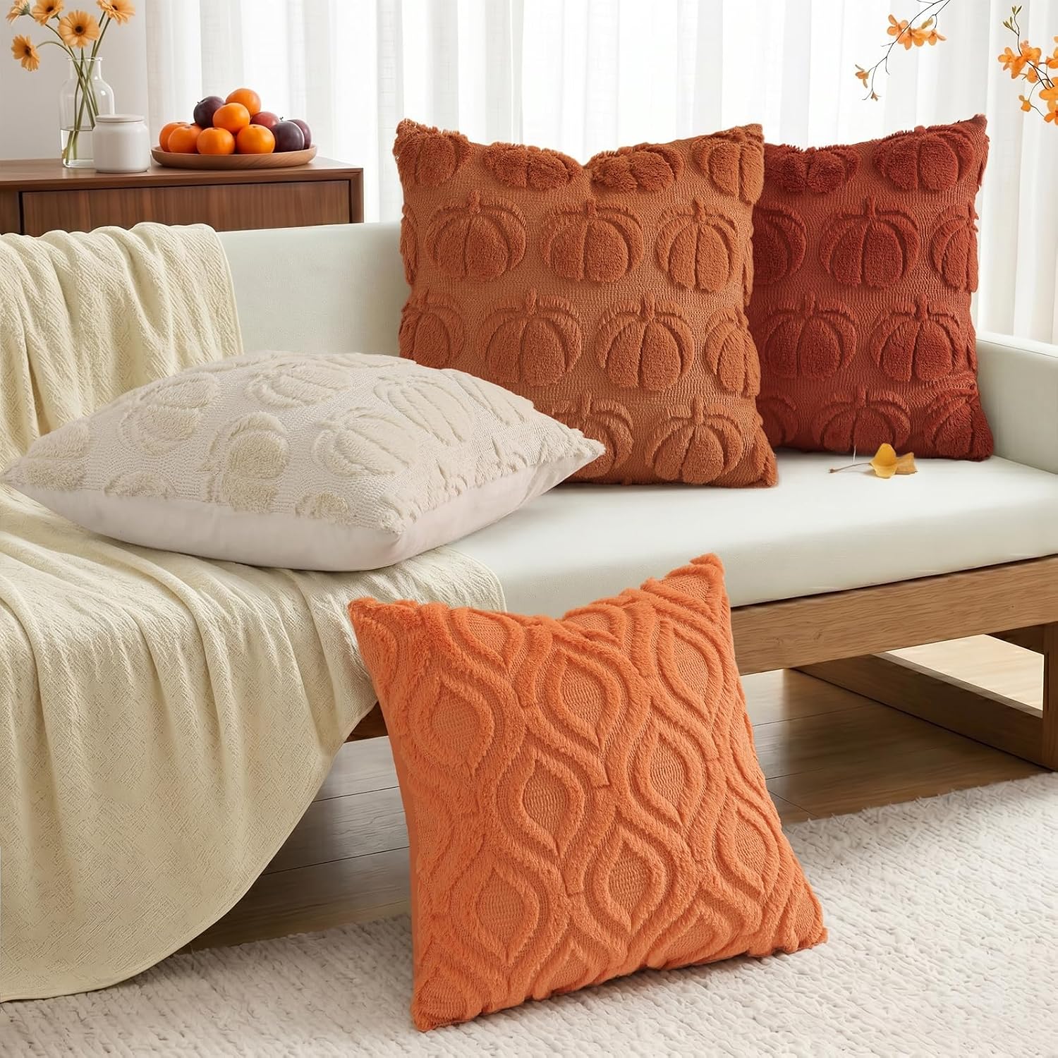 Thumbnail 2 de decorUhome Faux Fur Pillow Covers 18x18
