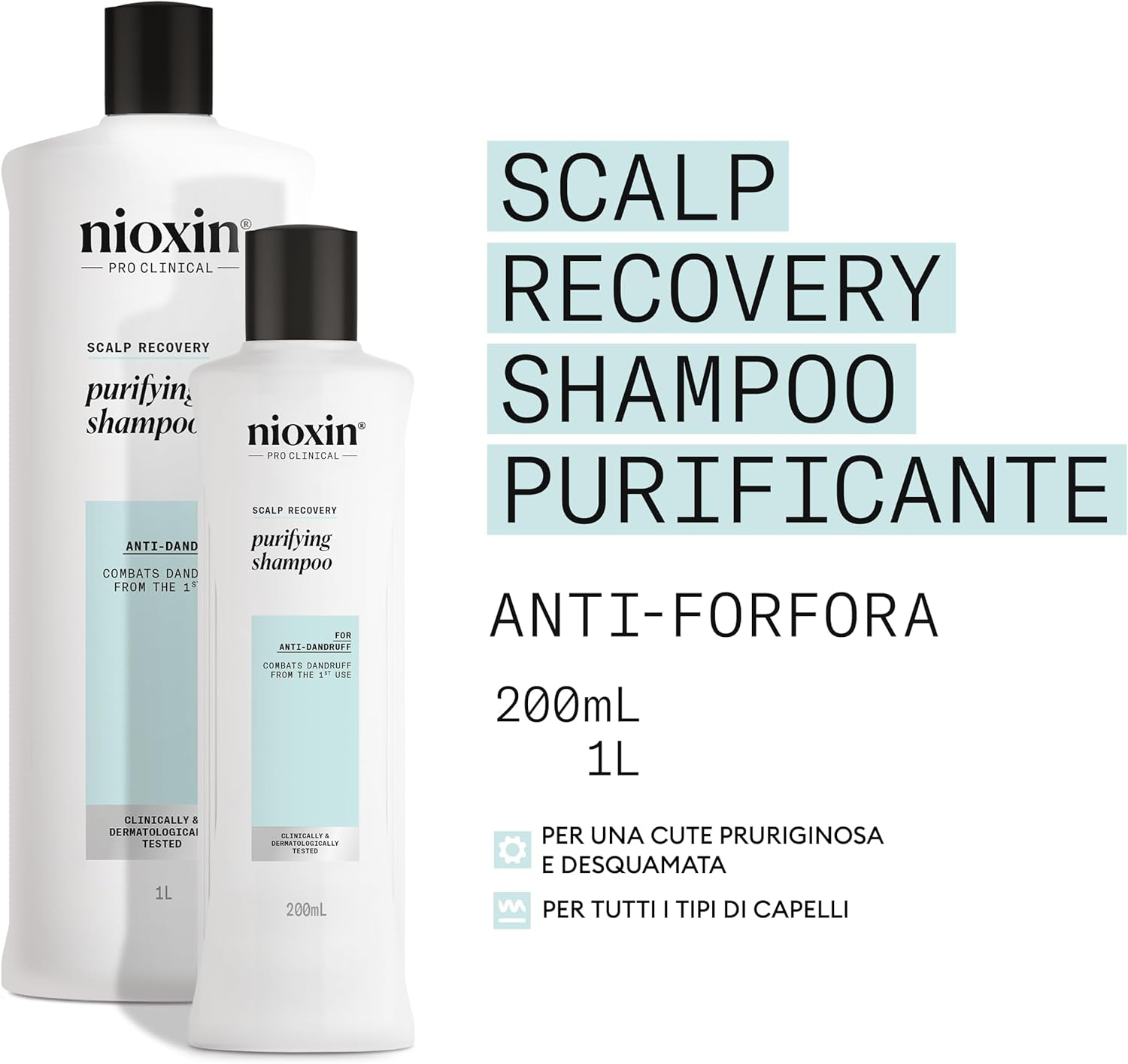 Thumbnail 1 de Nioxin Scalp Recovery Purifying Shampoo per cuoio capelluto irritato, azione antiforfora, 200 ml