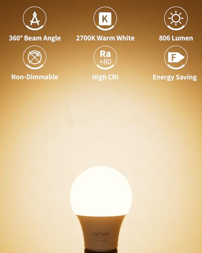 Detalle 2 de Vanke Bayonet 9W LED Bulbs (60W Equivalent) – 2700K Warm White, Pack of 6