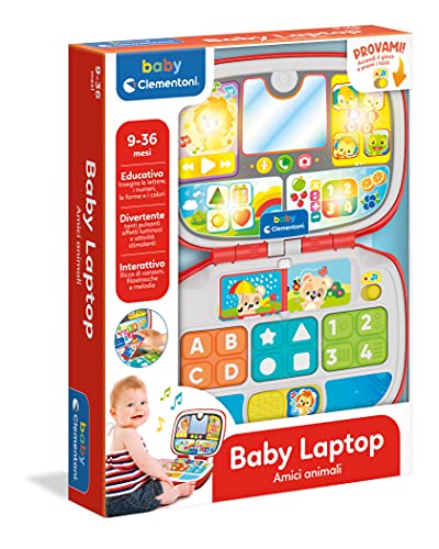 Detalle de Clementoni Baby Laptop Amici Animali – Computer educativo per bambini 9-36 mesi (17677)