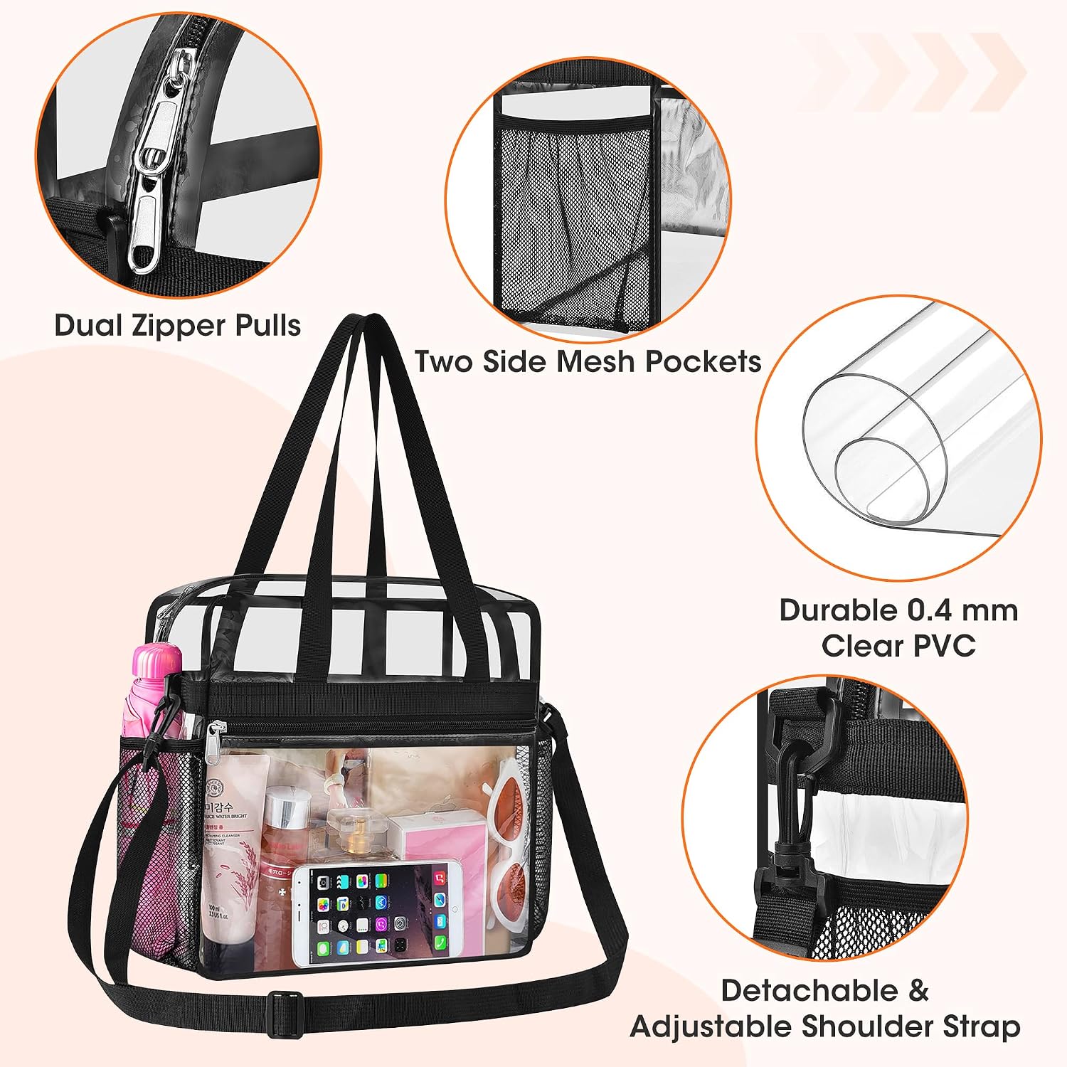 Thumbnail 4 de Oraben Clear Tote Bag Stadium Approved 12x12x6