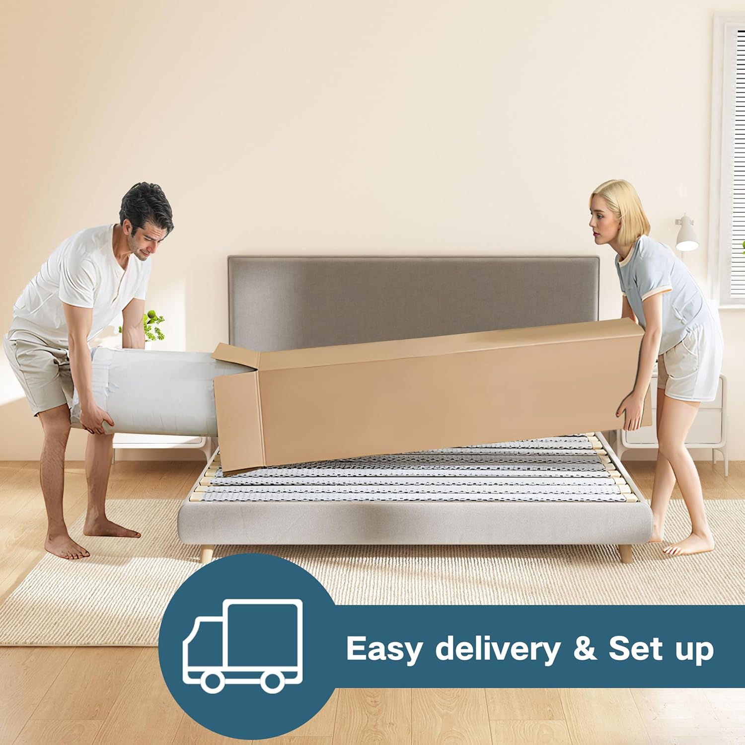 Thumbnail 2 de PurrJoys 4FT6 Double Mattress — 25cm, Medium Firm Support, Gel-Infused Comfort