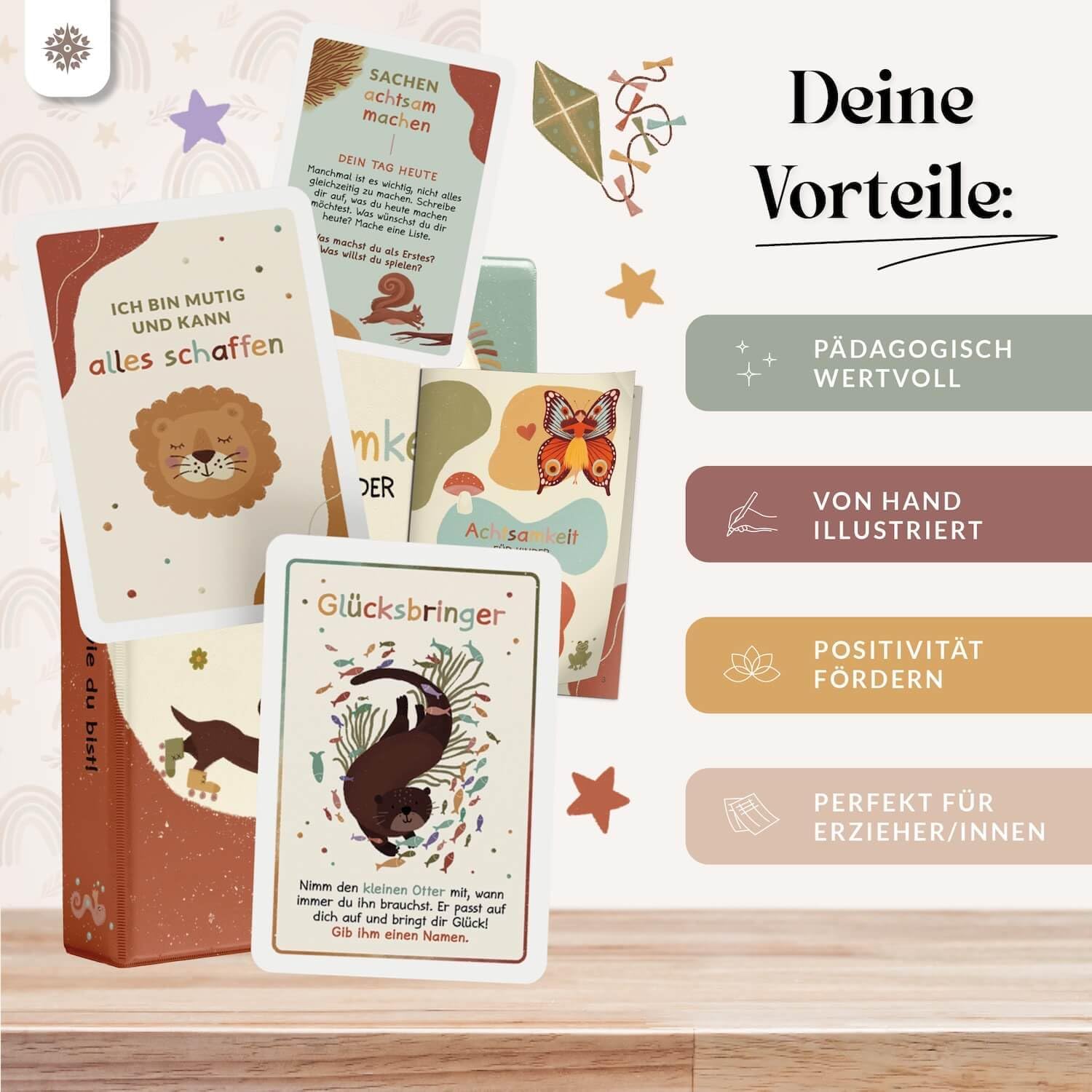 Detalle de Lebenskompass Affirmationskarten Kinder - 40 Achtsamkeitskarten
